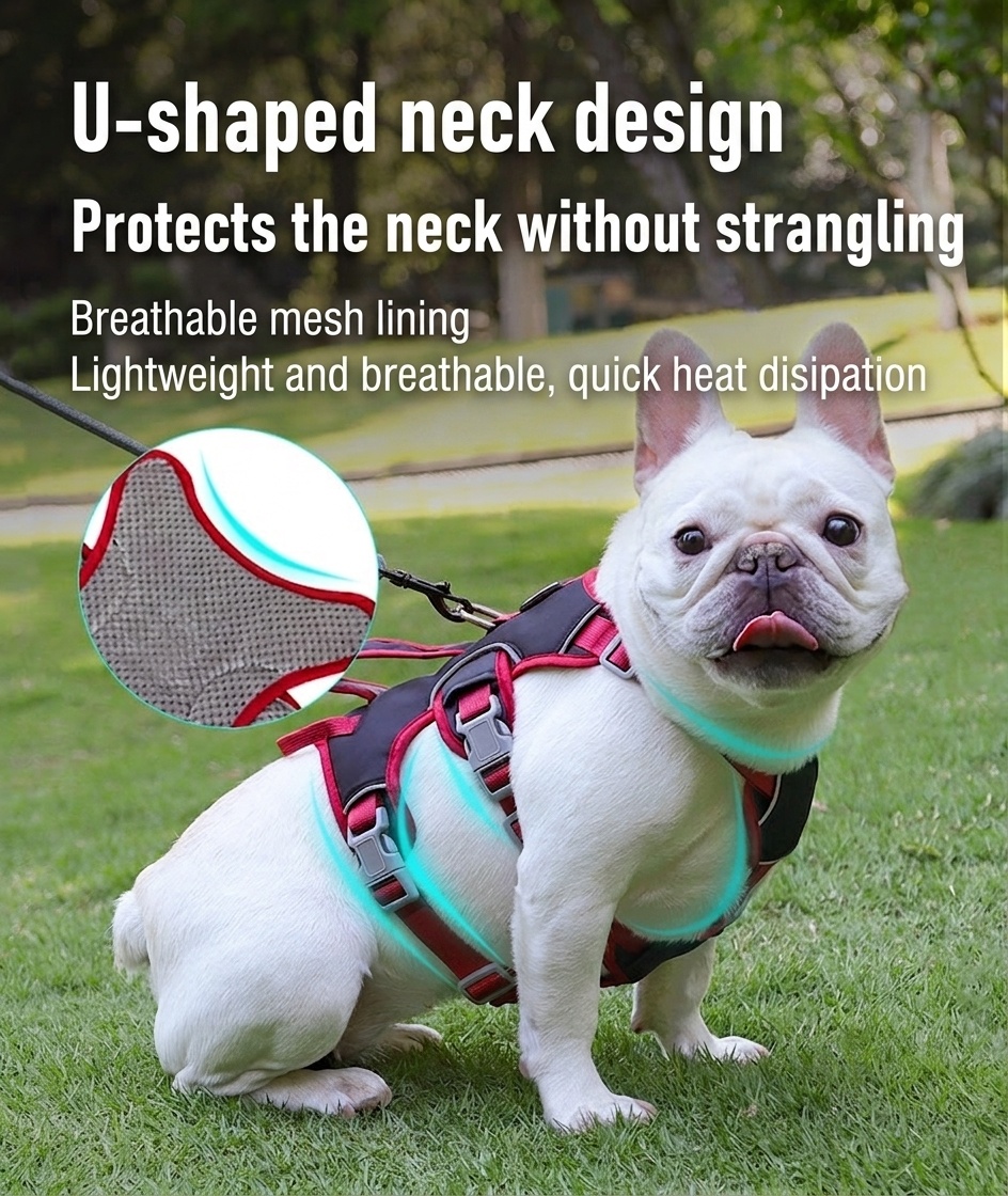 Adjustable No-Pull Dog Harness with Handle & Reflective Trim