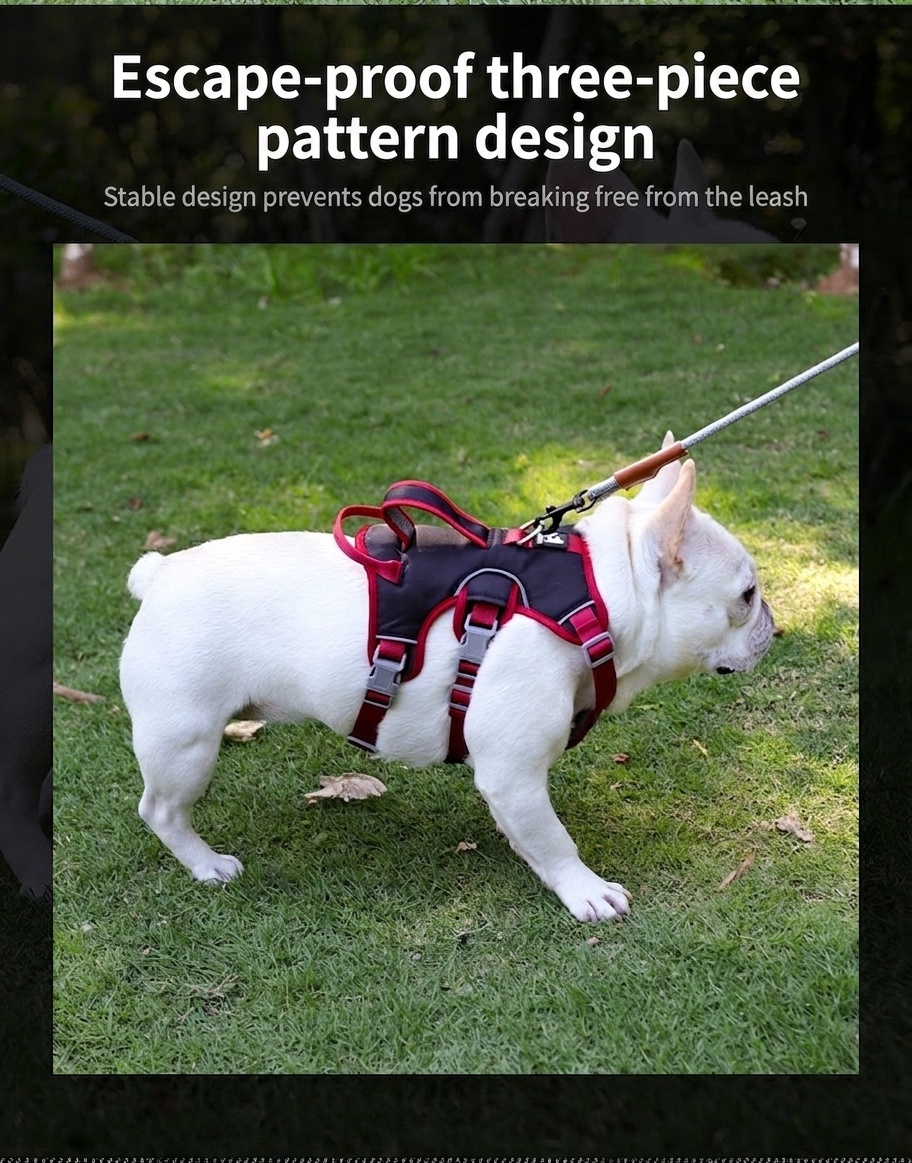 Adjustable No-Pull Dog Harness with Handle & Reflective Trim