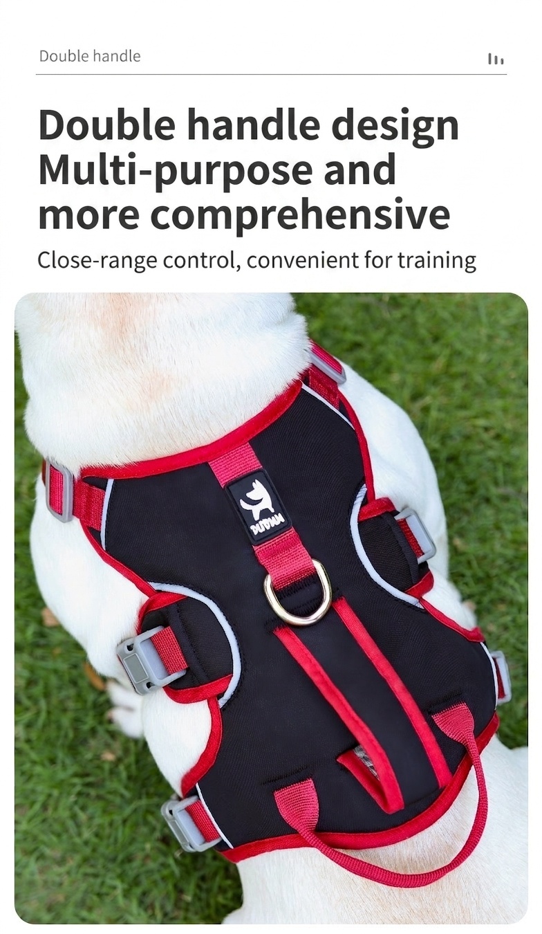 Adjustable No-Pull Dog Harness with Handle & Reflective Trim