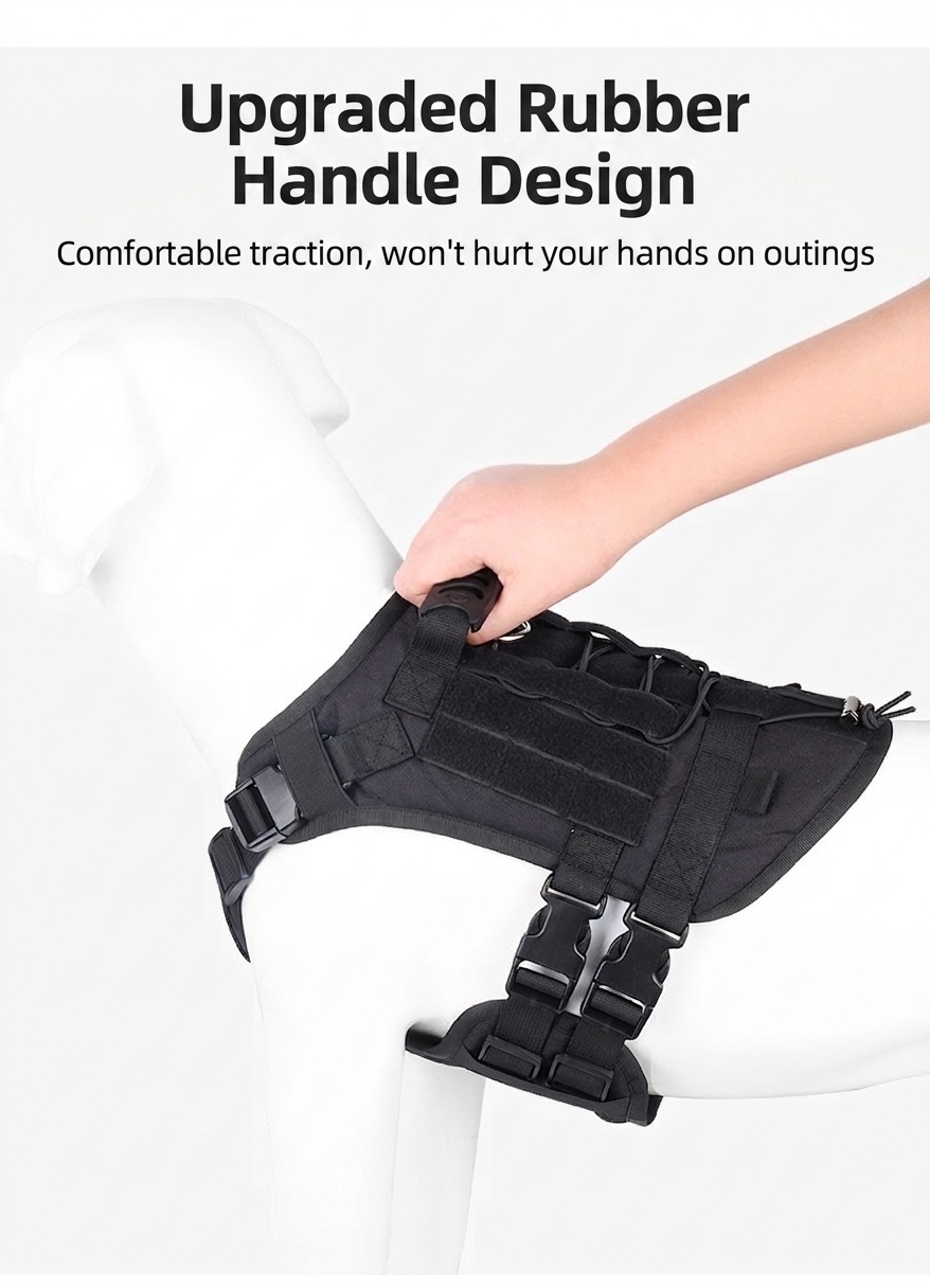 Durable Tactical Dog Harness - Adjustable No-Pull Vest for Training