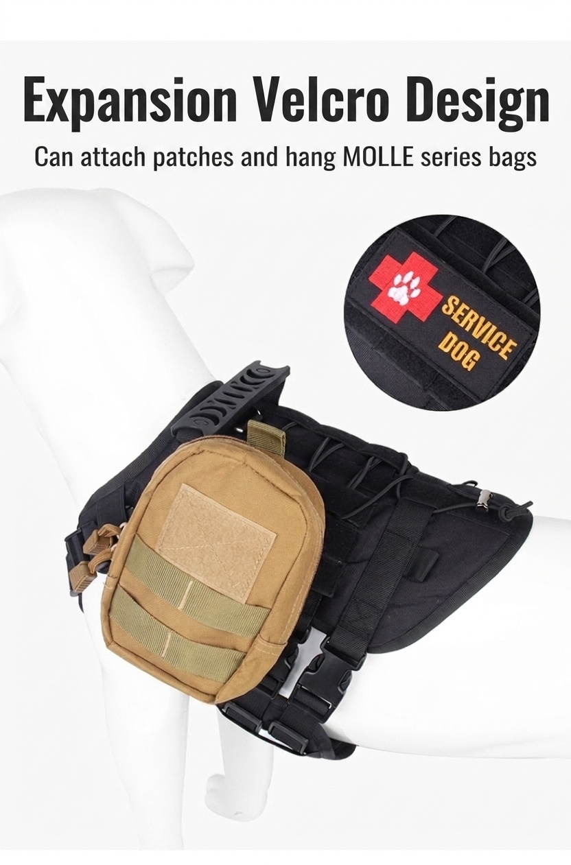 Durable Tactical Dog Harness - Adjustable No-Pull Vest for Training