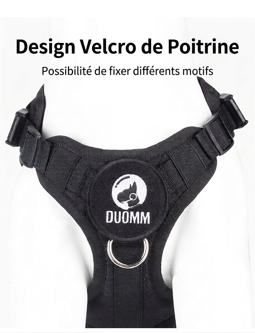 Harnais tactique résistant pour chien - Gilet anti-traction ajustable pour l'entraînement