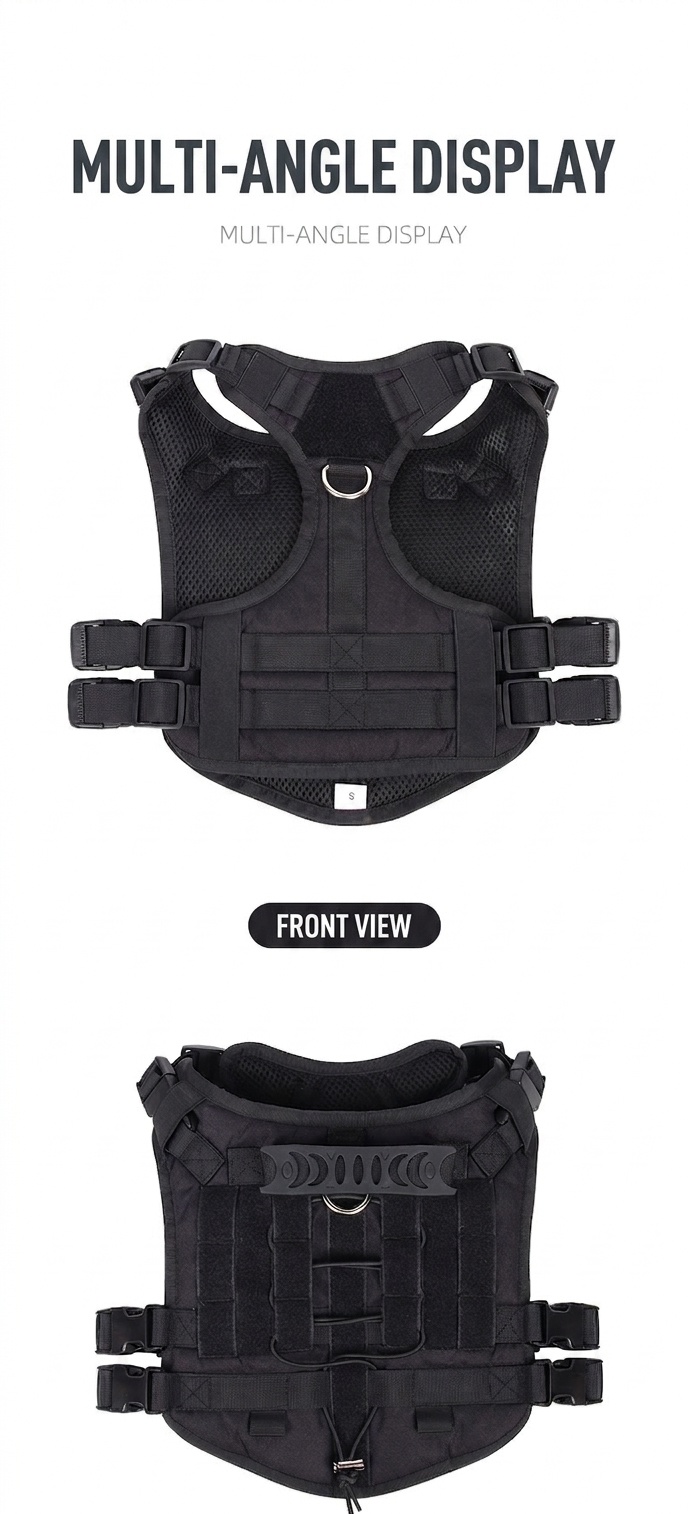 Durable Tactical Dog Harness - Adjustable No-Pull Vest for Training
