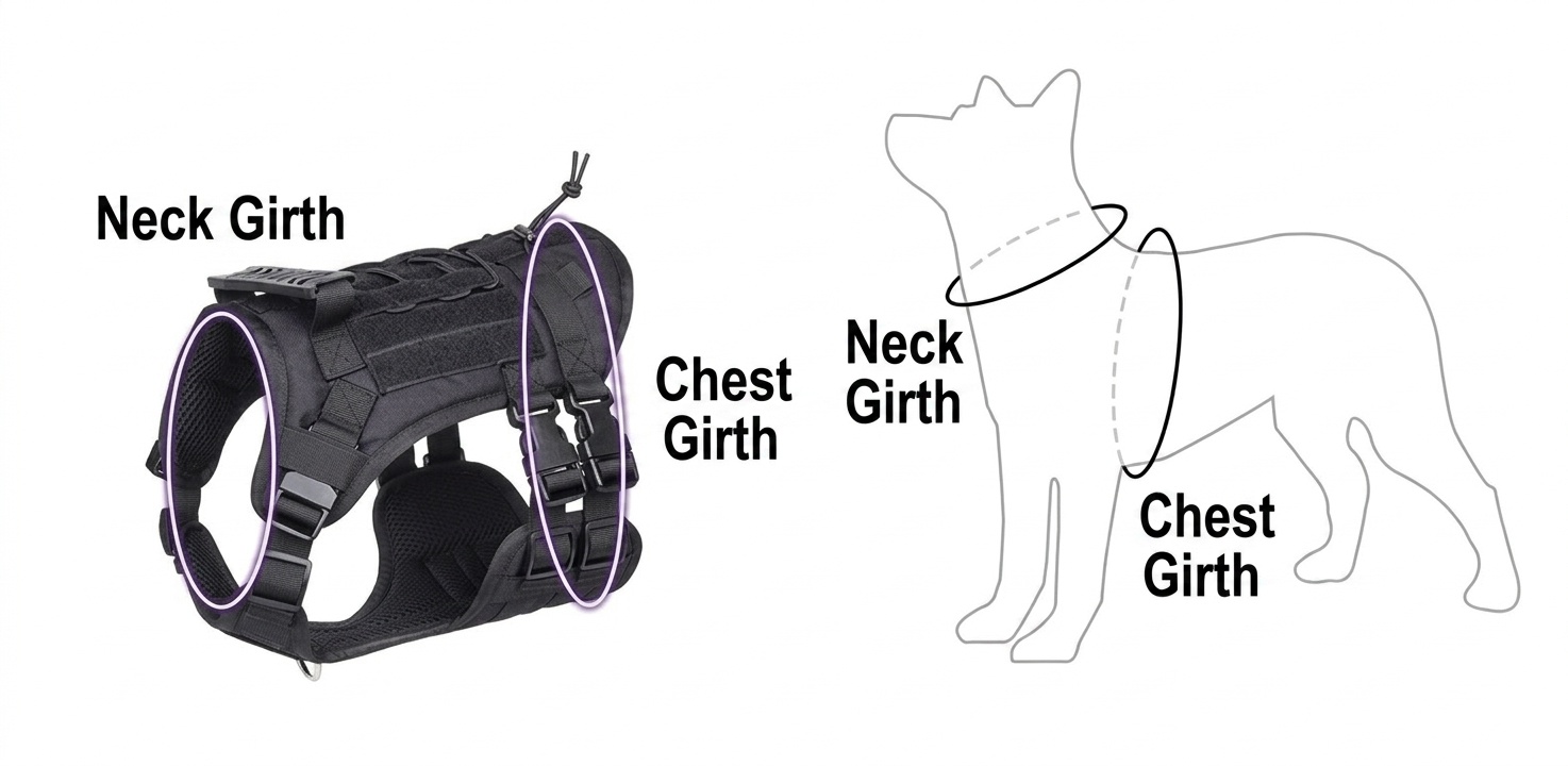 Durable Tactical Dog Harness - Adjustable No-Pull Vest for Training