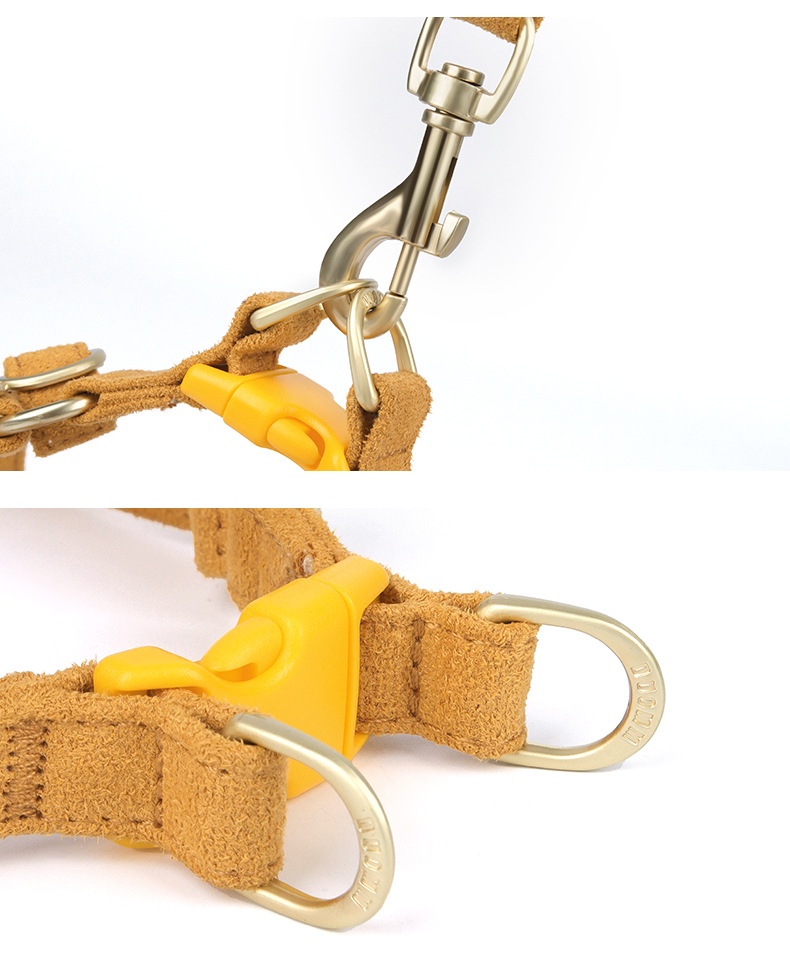 Soft Suede Pet Harness & Leash Set with Bow for Small Dogs
