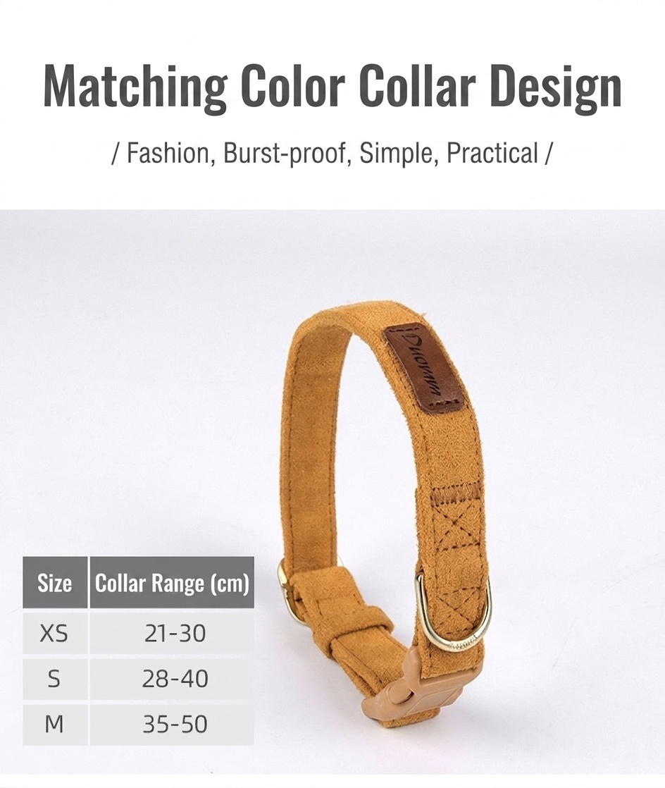 Soft Suede Pet Harness & Leash Set with Bow for Small Dogs