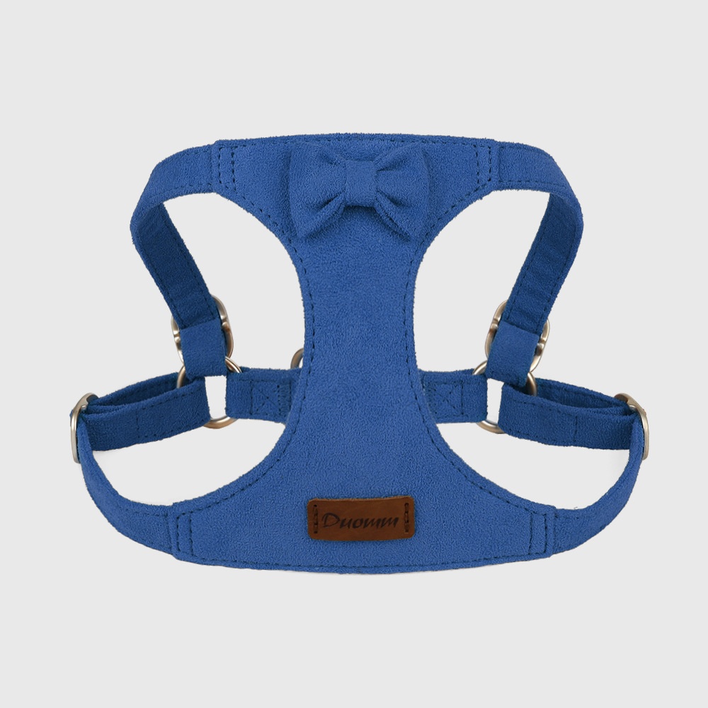 Soft Suede Pet Harness & Leash Set with Bow for Small Dogs