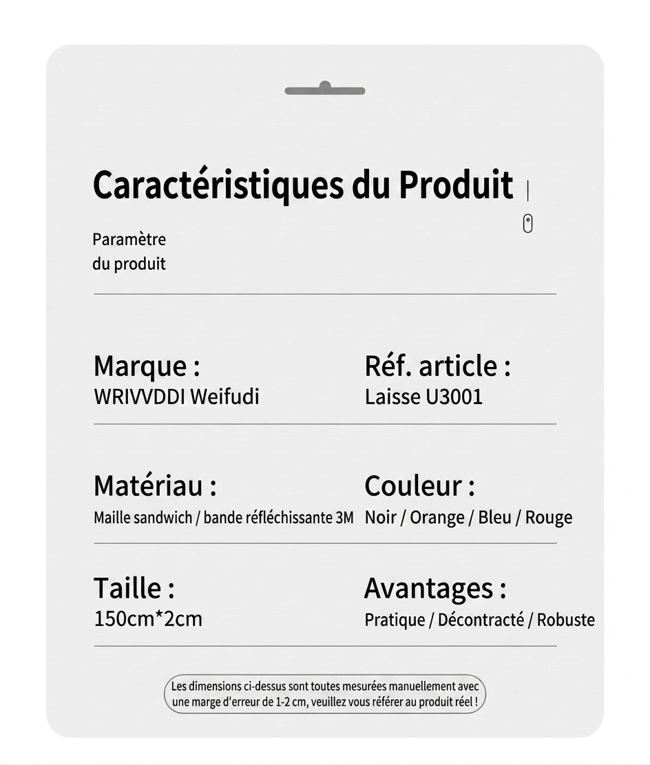 Laisse rembourrée réfléchissante pour chiens - Confort et sécurité
