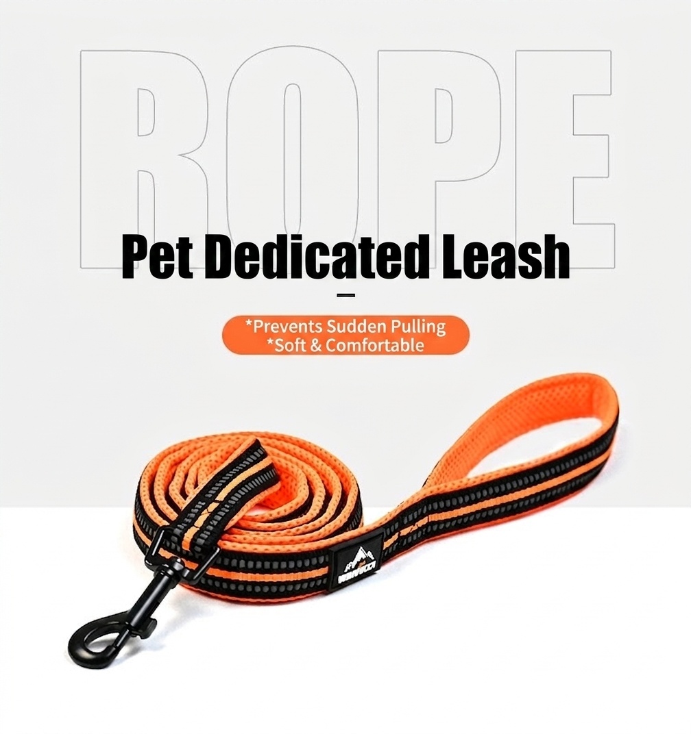 Reflective Padded Pet Leash for Dogs - Comfort & Safety