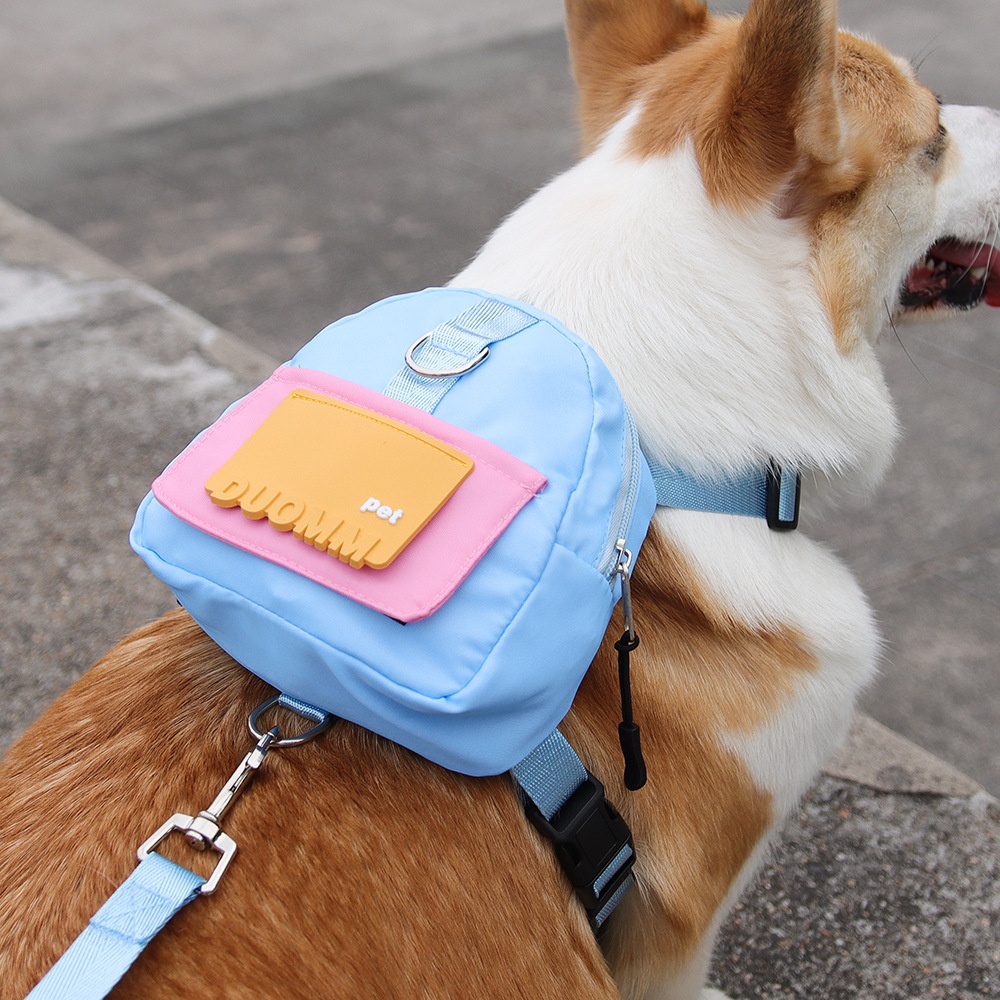 Pet Harness Backpack with Leash - Dog Walking Vest Bag