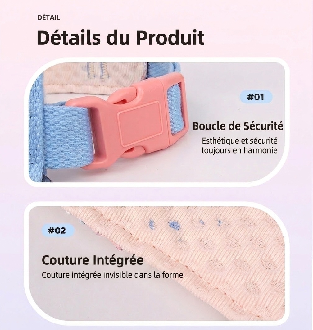 Harnais et laisse réglables pour animaux de compagnie, de couleur pastel, avec mini sac à dos