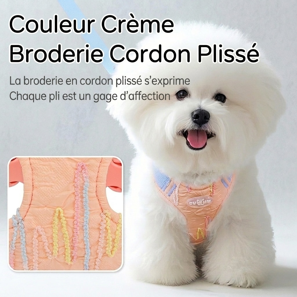 Harnais et laisse réglables pour animaux de compagnie, de couleur pastel, avec mini sac à dos