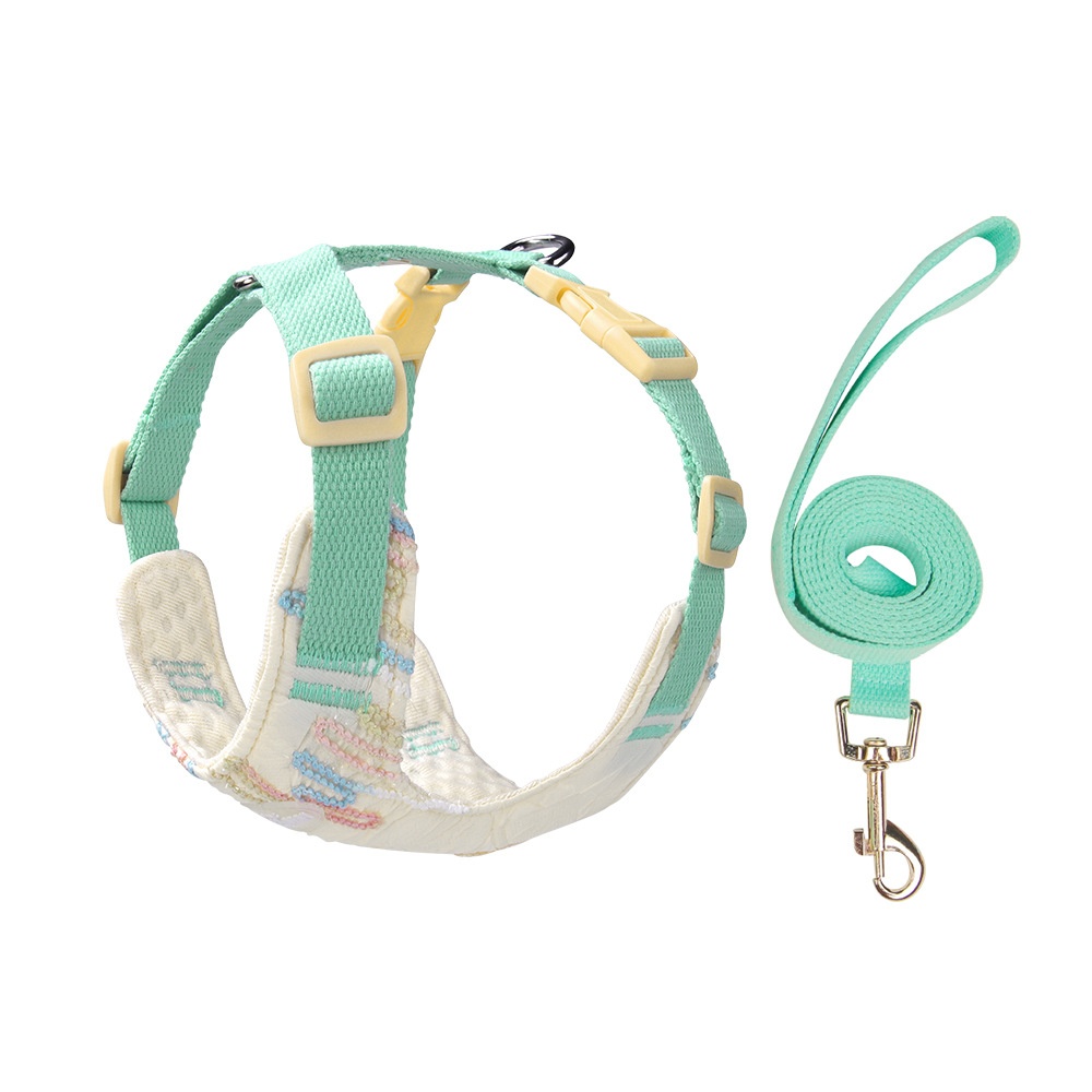 Adjustable Pastel Pet Harness & Leash Set with Mini Backpack