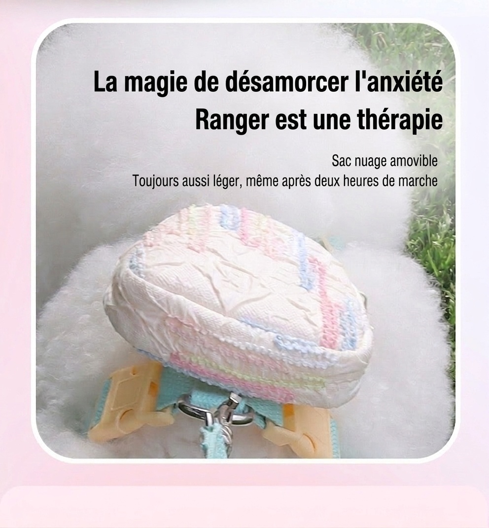 Harnais et laisse réglables pour animaux de compagnie, de couleur pastel, avec mini sac à dos