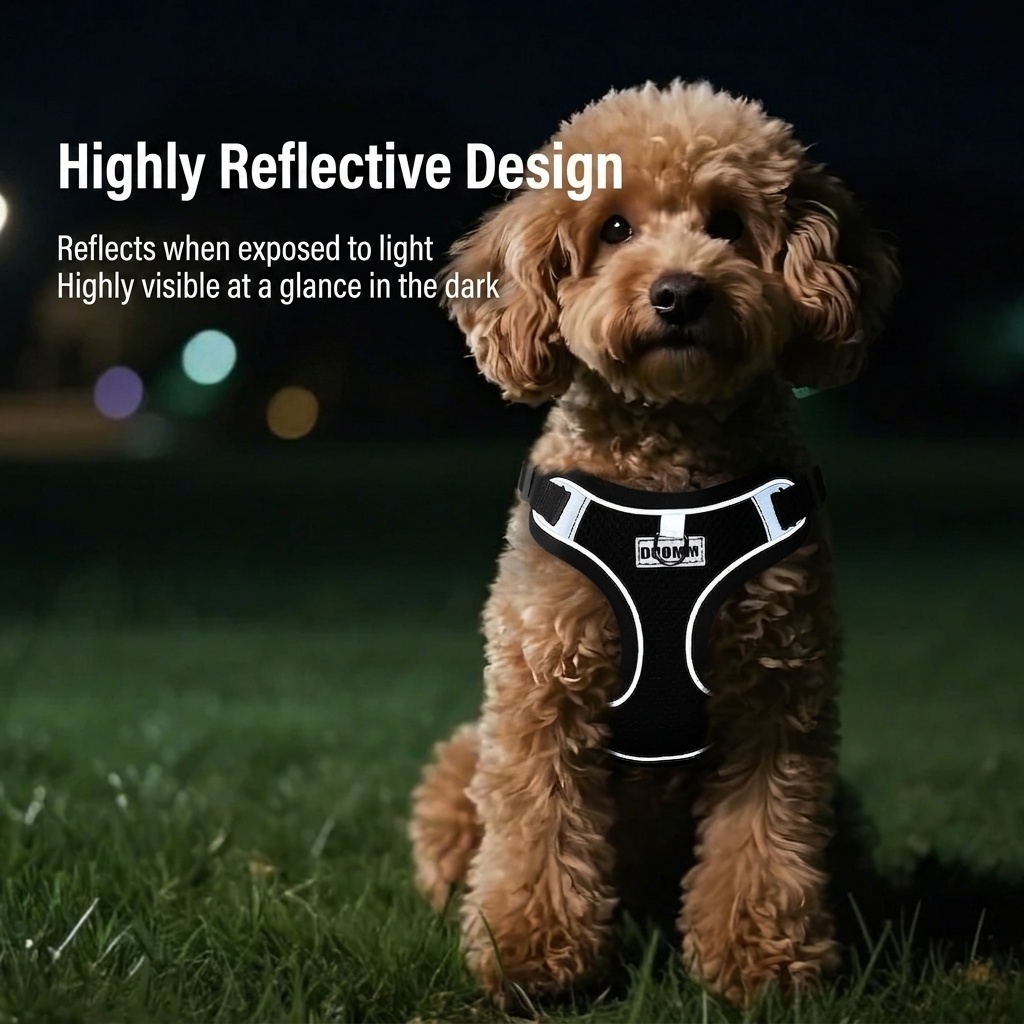 Breathable Reflective Pet Harness & Leash Set - No-Pull Design