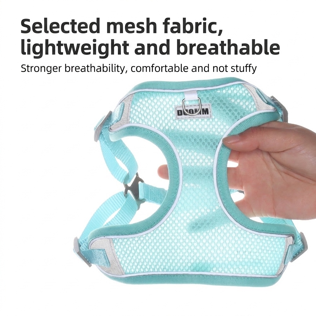 Breathable Reflective Pet Harness & Leash Set - No-Pull Design
