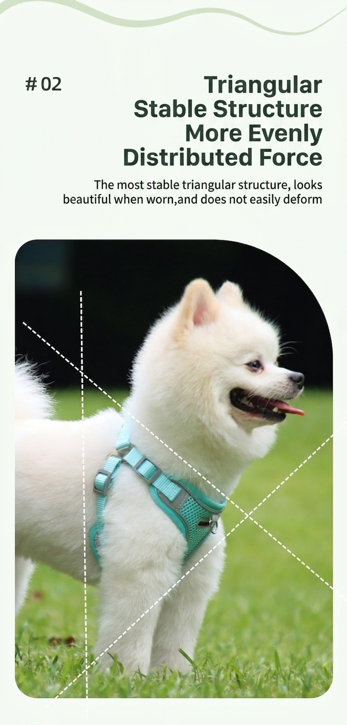 Breathable Reflective Pet Harness & Leash Set - No-Pull Design