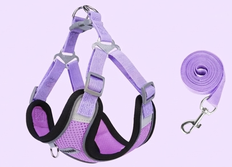 Breathable Reflective Pet Harness & Leash Set - No-Pull Design