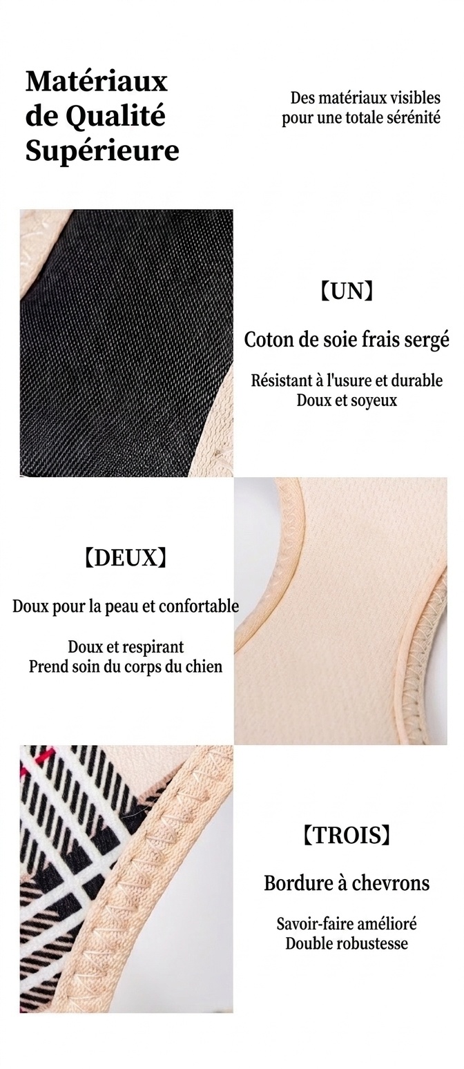 Ensemble harnais, laisse et sac à carreaux élégants pour chien - Gilet réfléchissant pour animaux