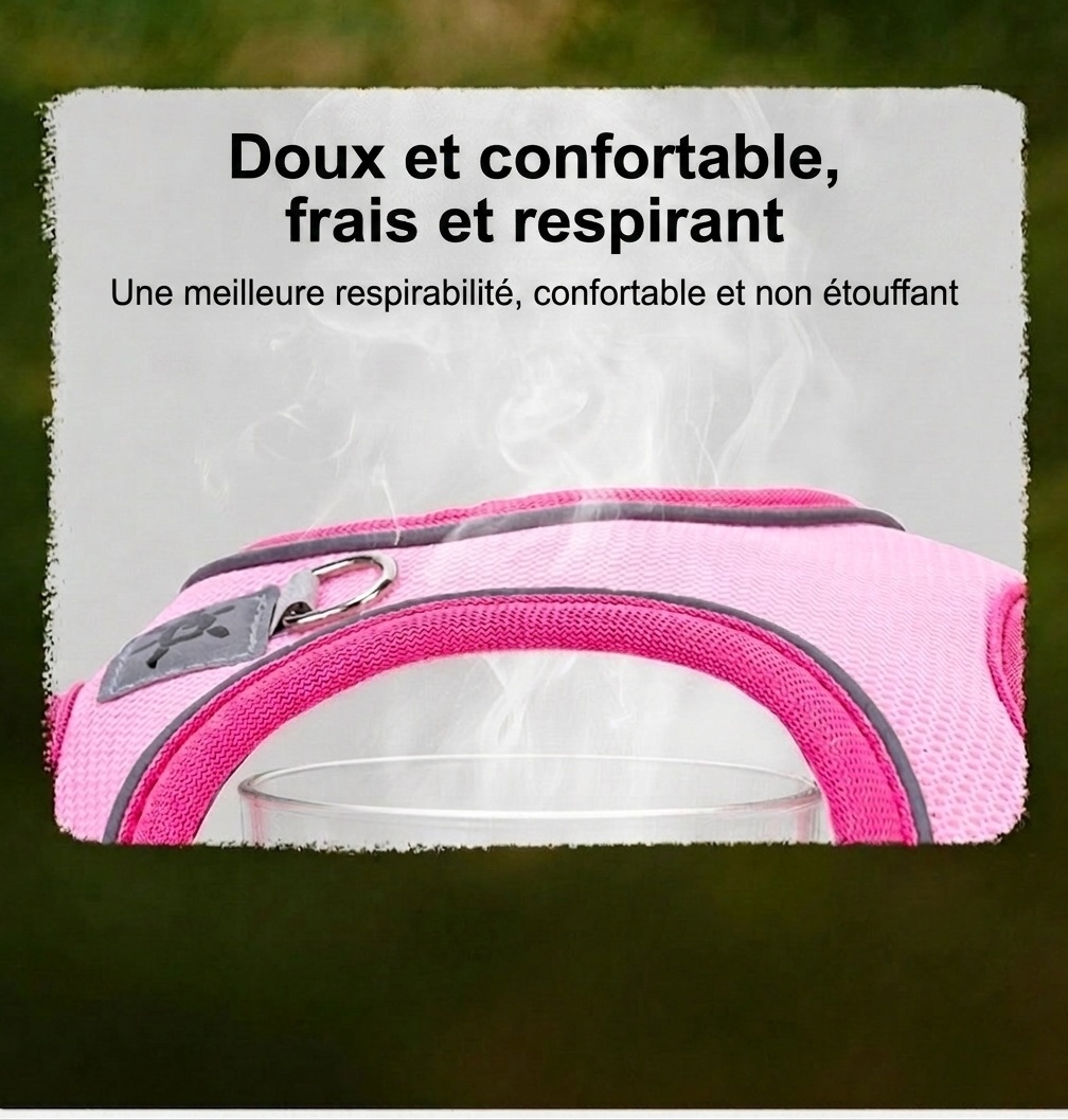 Harnais réfléchissant ajustable pour animaux de compagnie avec patchs à faire soi-même