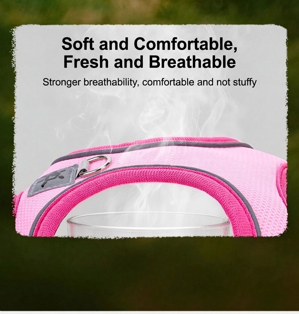Adjustable Reflective Pet Harness with DIY Patches