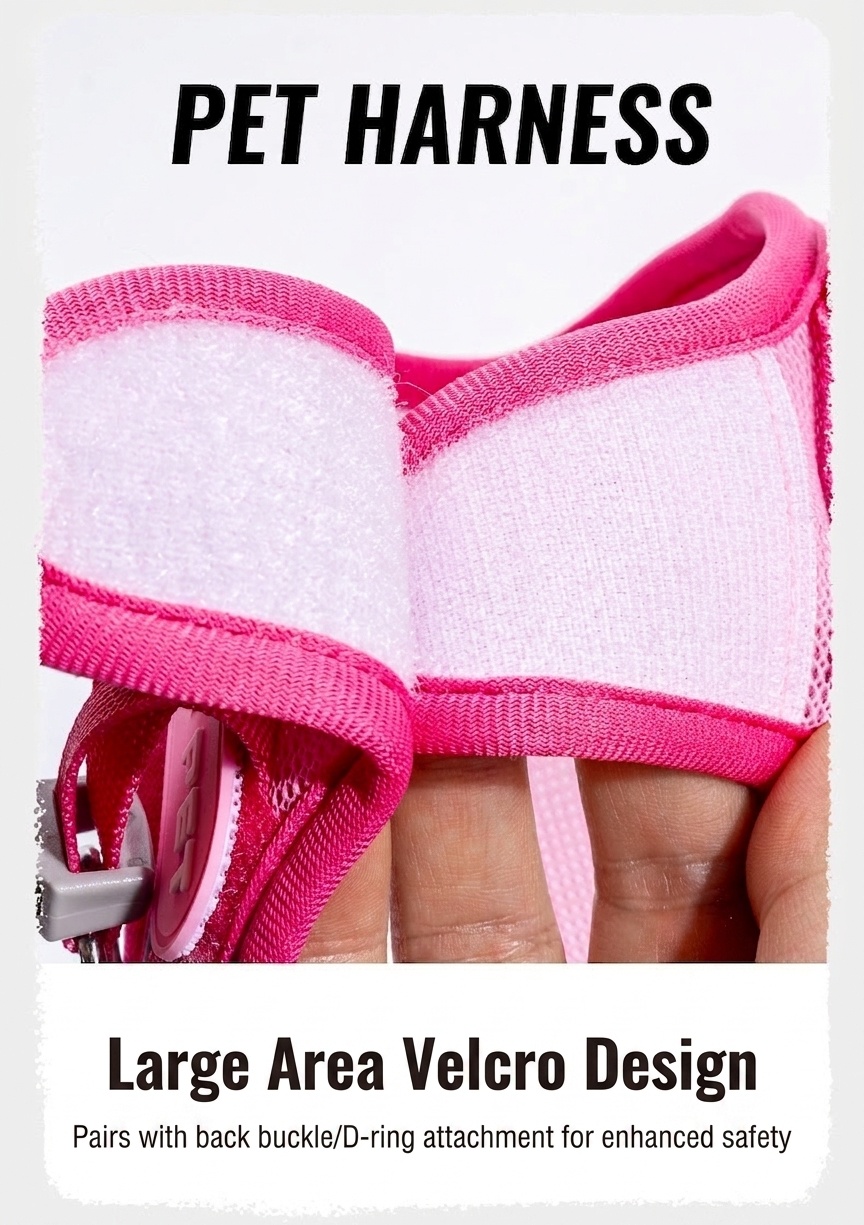 Adjustable Reflective Pet Harness with DIY Patches