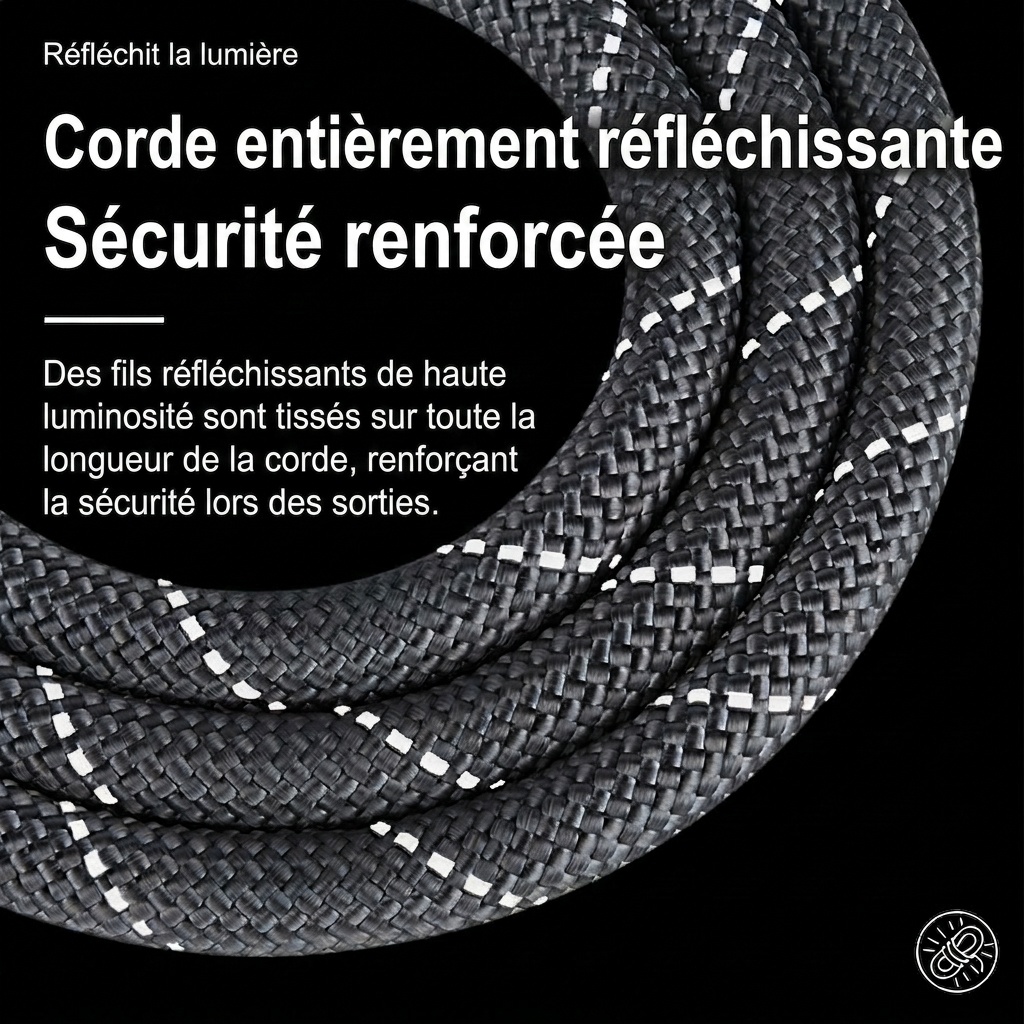 Laisse pour chien résistante et réfléchissante avec poignée en cuir confortable