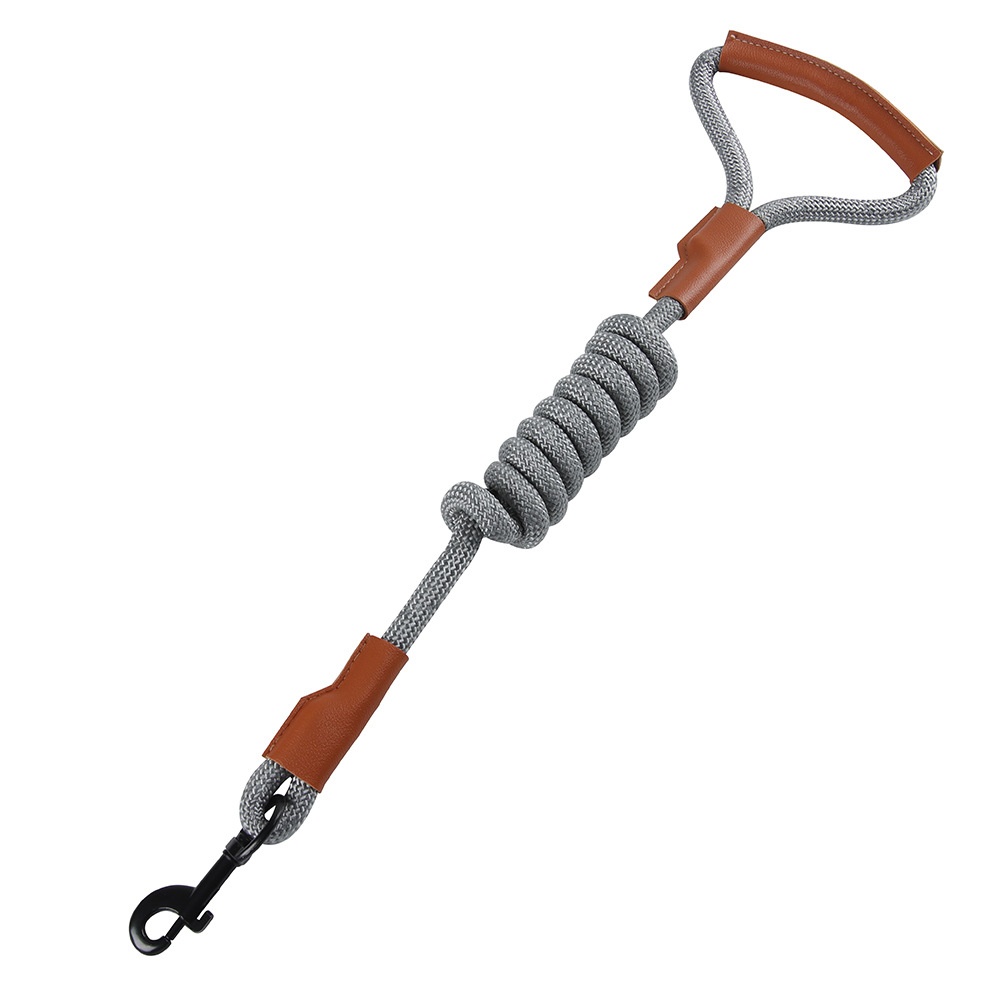 Durable Reflective Dog Leash with Comfortable Leather Handle