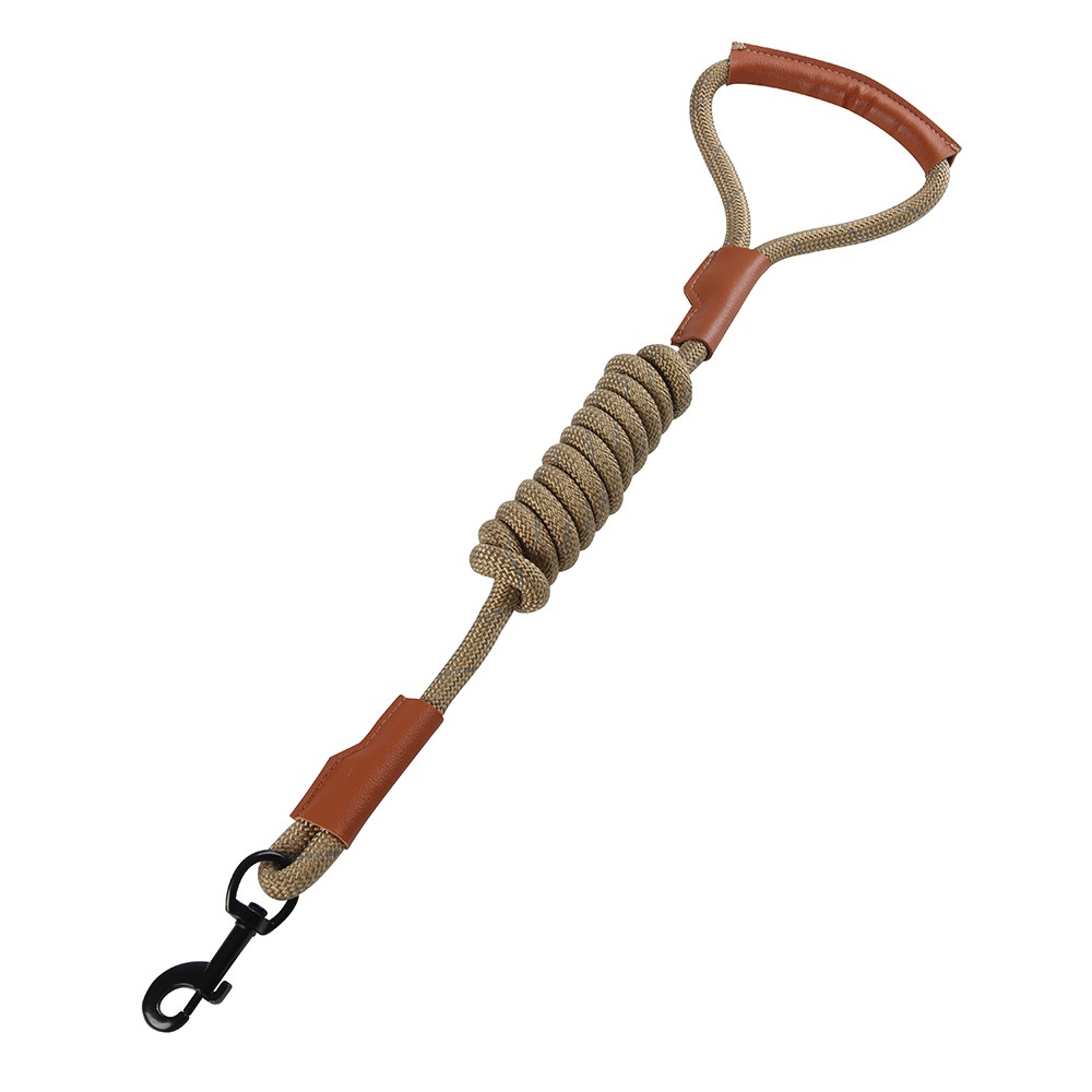 Durable Reflective Dog Leash with Comfortable Leather Handle