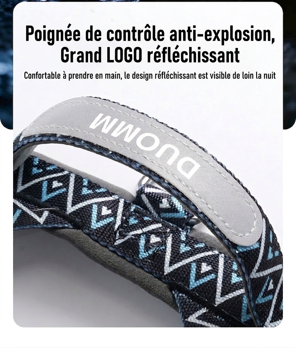 Harnais pour chien anti-traction réfléchissant et réglable avec poignée