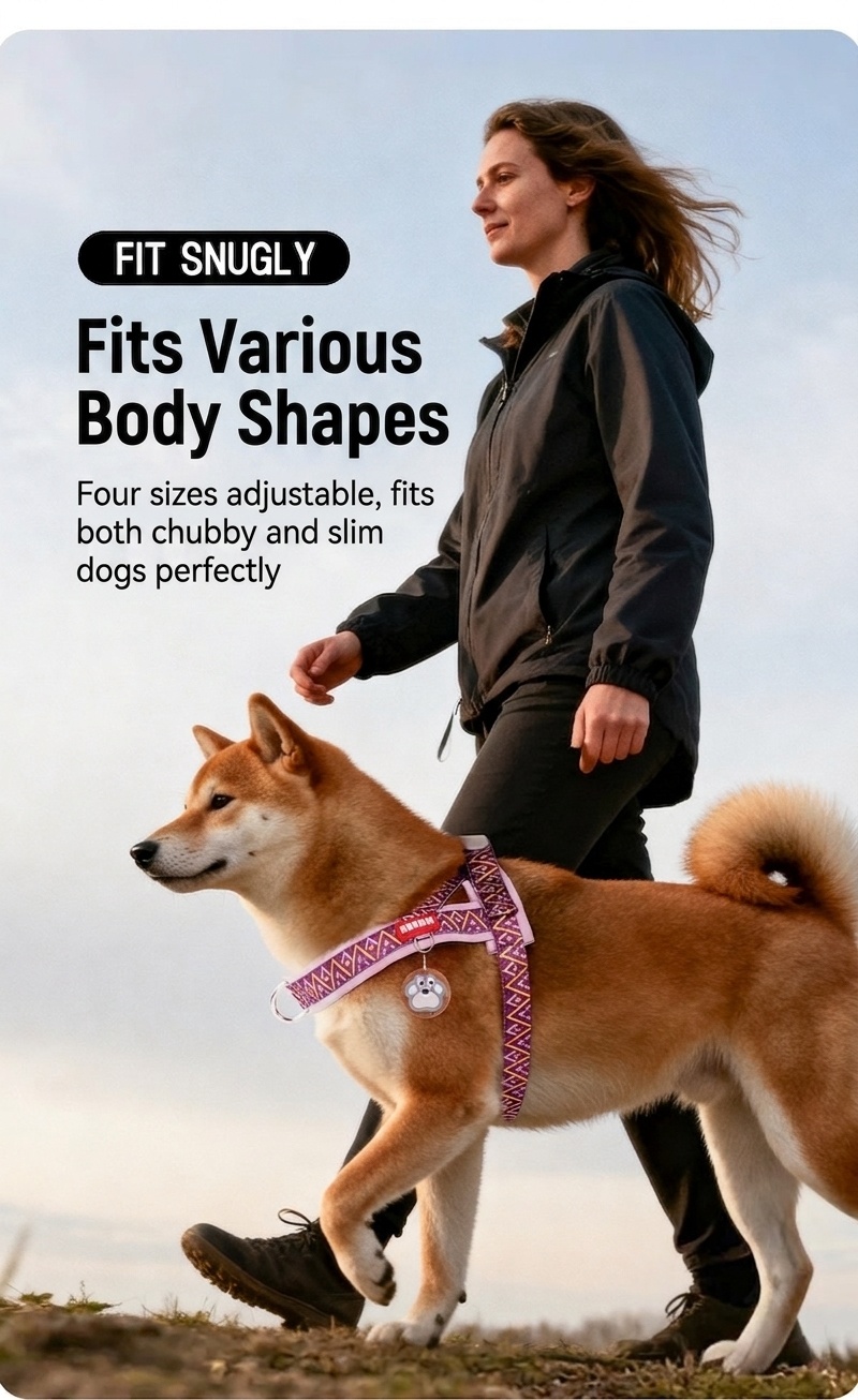 Adjustable Reflective No-Pull Dog Harness with Handle