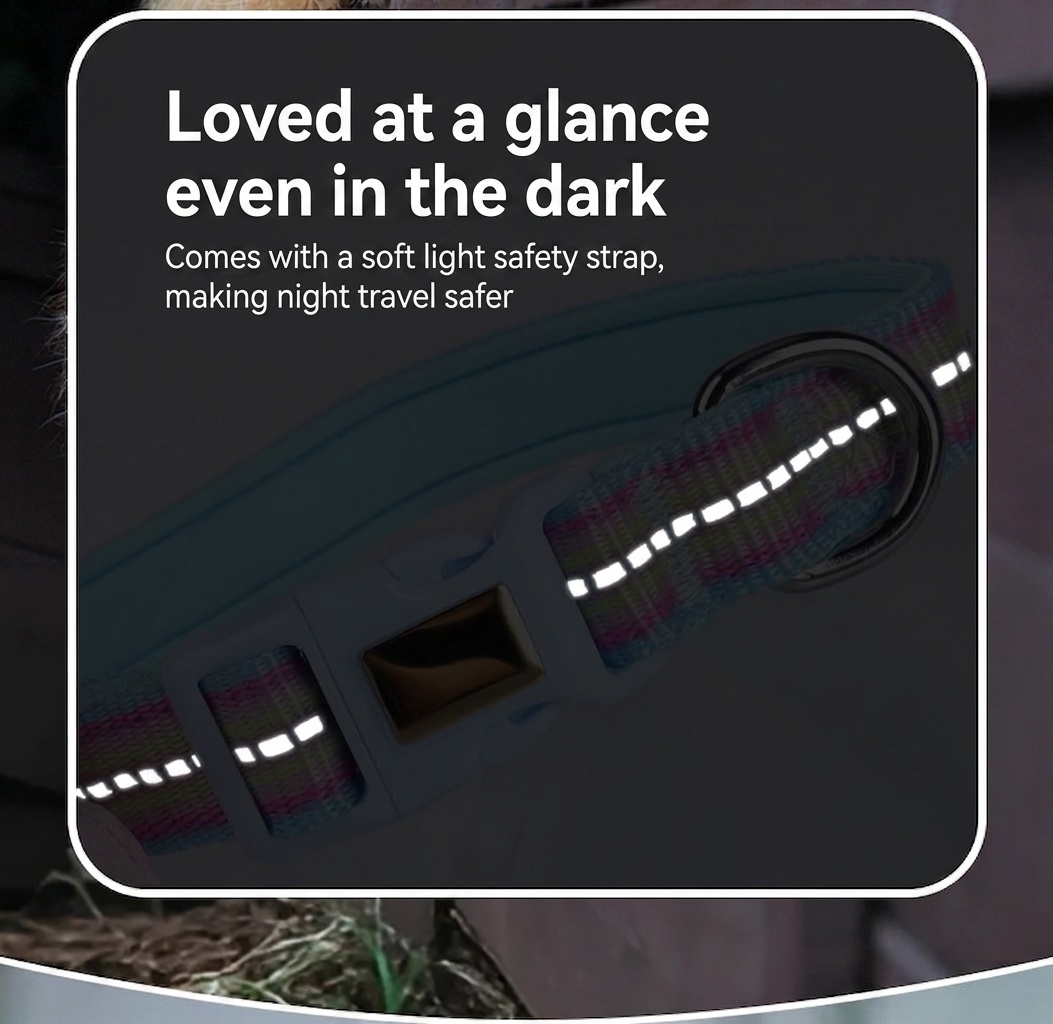Reflective Flower Pet Collar with Engravable ID Tag for Pets