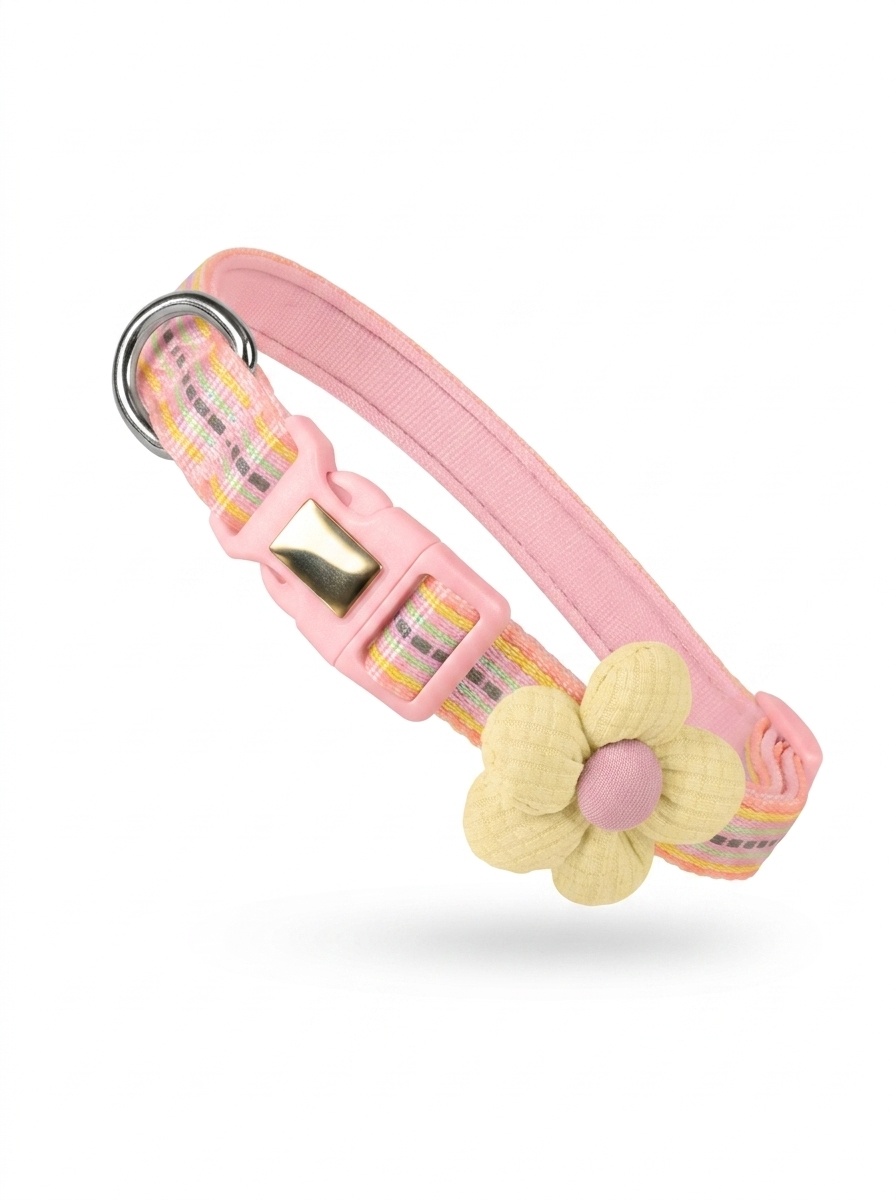Reflective Flower Pet Collar with Engravable ID Tag for Pets
