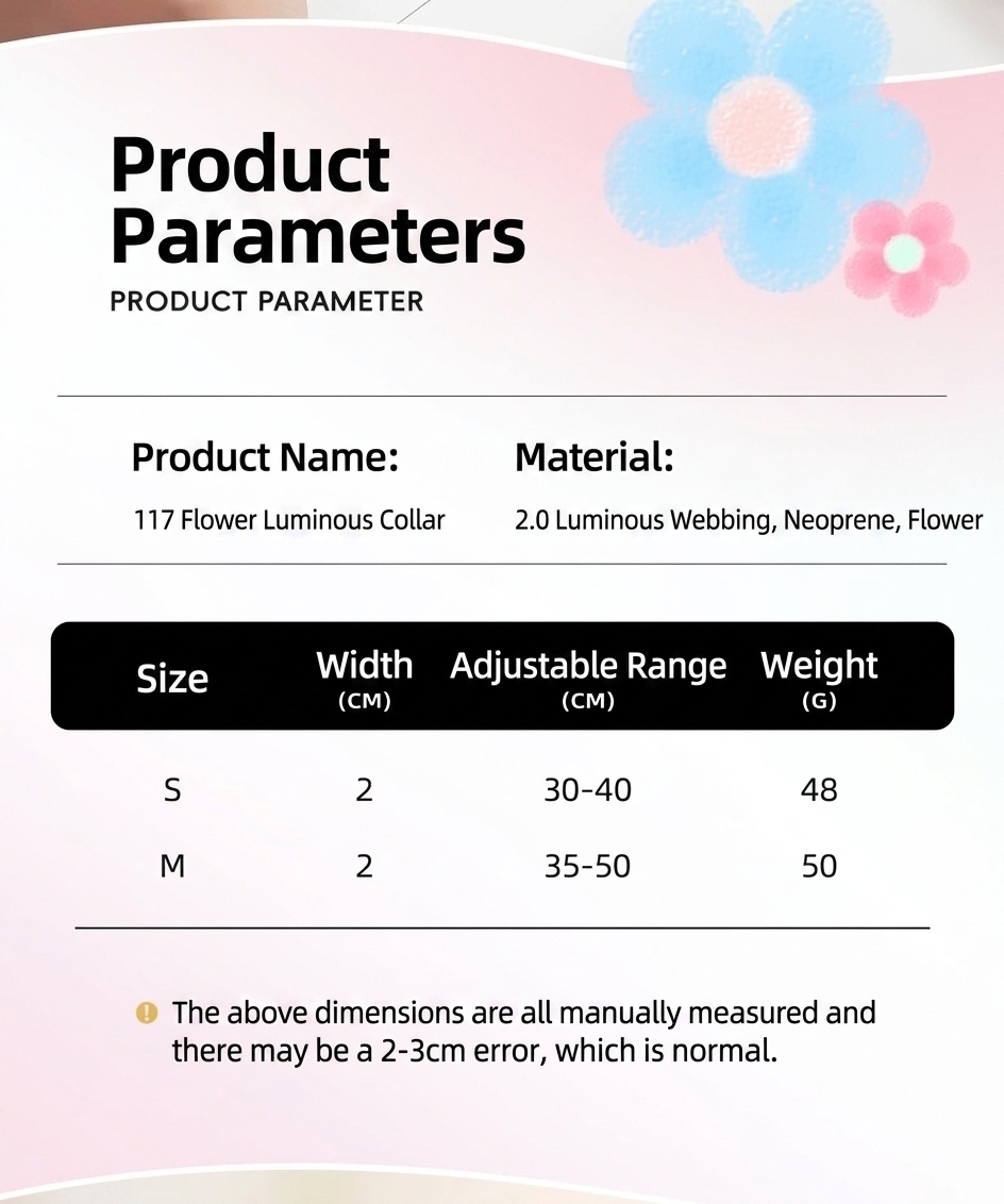 Reflective Flower Pet Collar with Engravable ID Tag for Pets