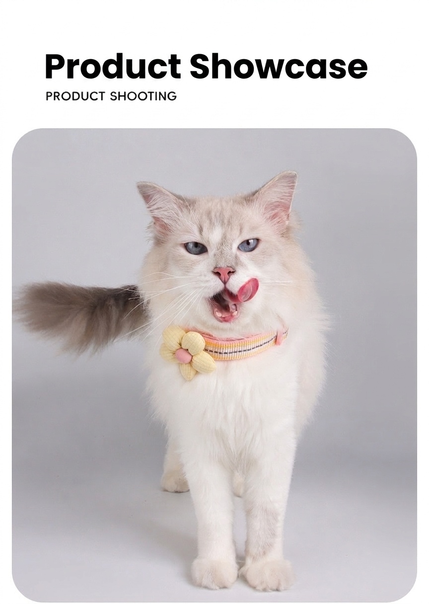 Reflective Flower Pet Collar with Engravable ID Tag for Pets