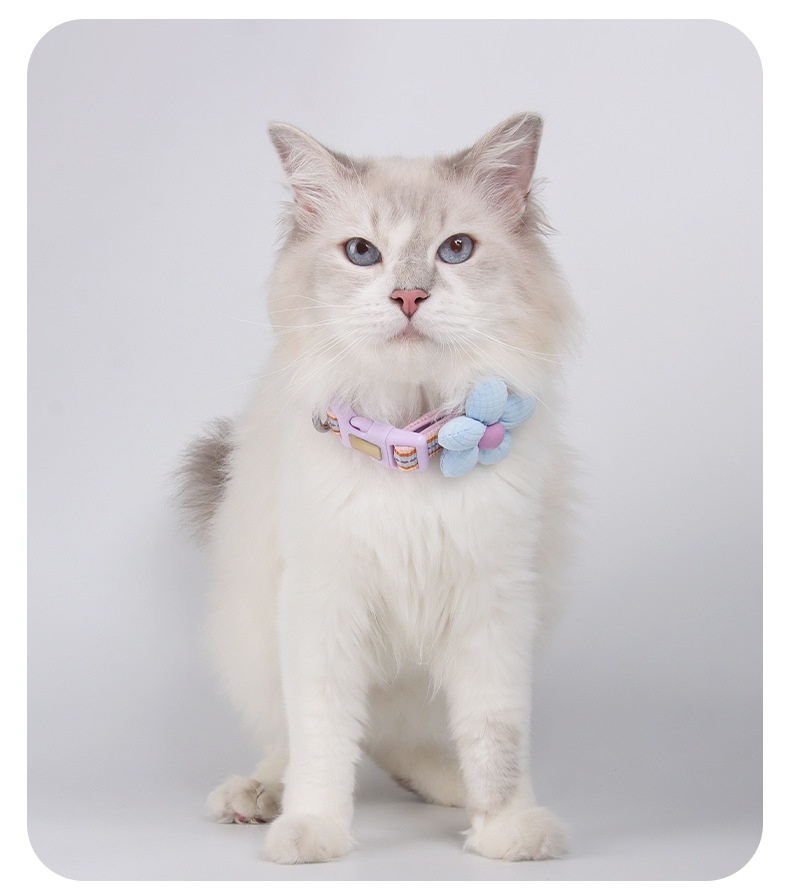 Reflective Flower Pet Collar with Engravable ID Tag for Pets