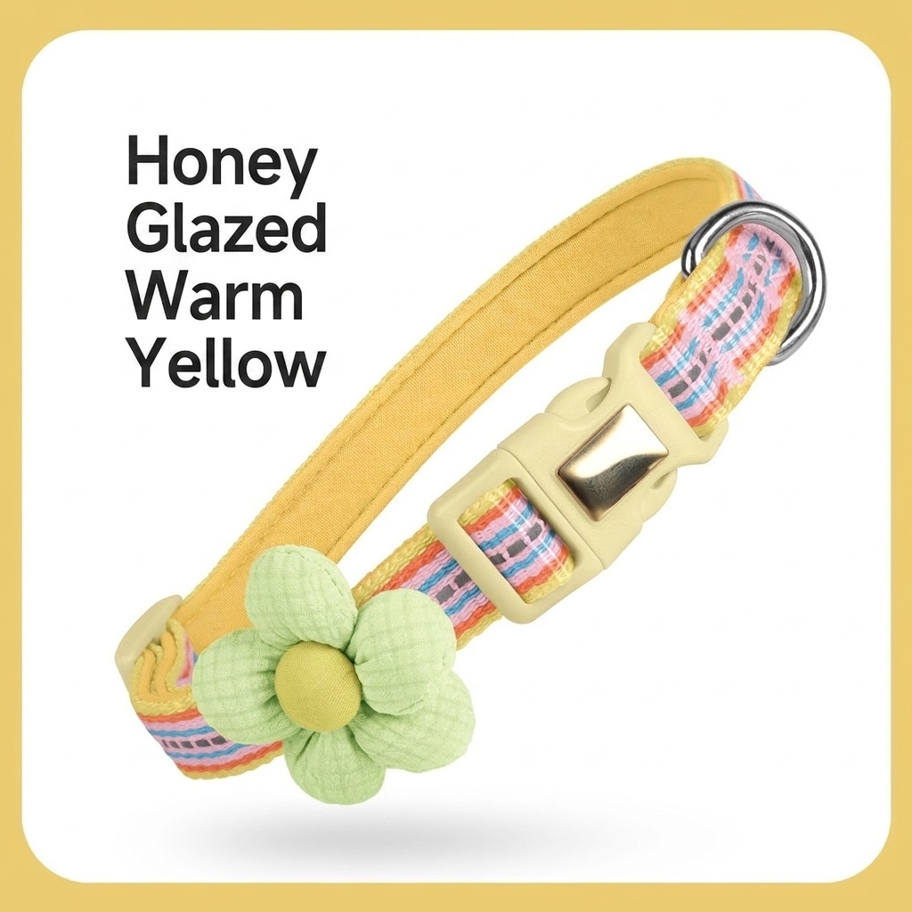 Reflective Flower Pet Collar with Engravable ID Tag for Pets