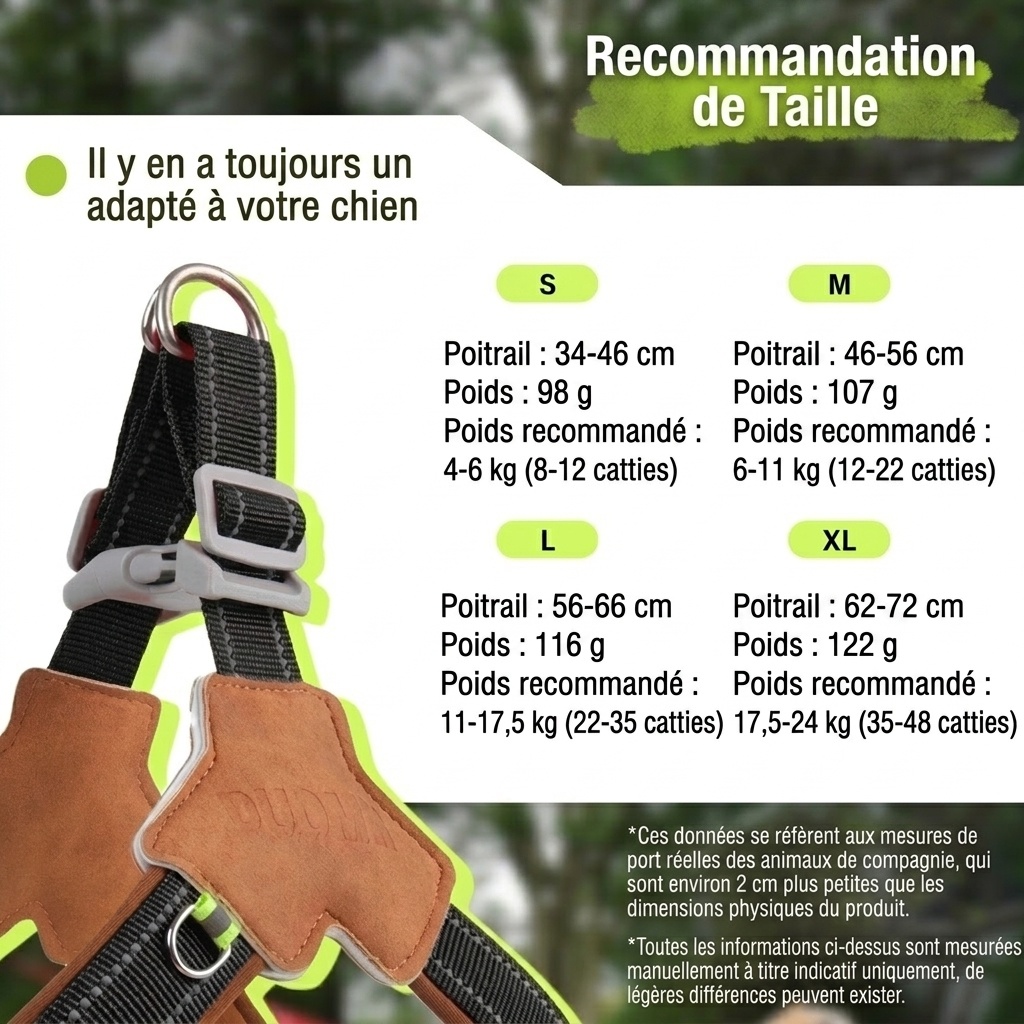 Harnais réfléchissant confortable en forme de Y pour chien, idéal pour la promenade