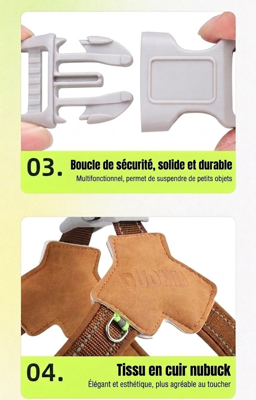 Harnais réfléchissant confortable en forme de Y pour chien, idéal pour la promenade