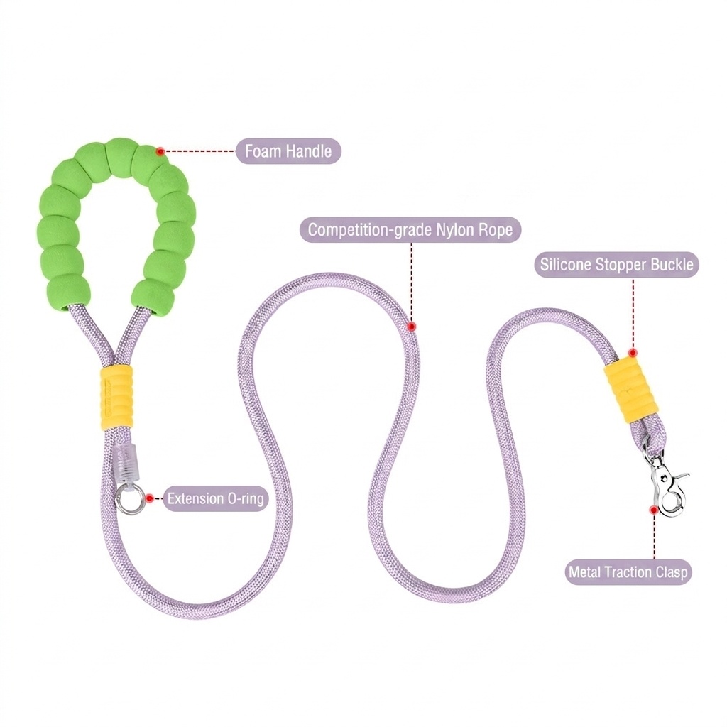 Comfort Grip Pet Leash - Durable Nylon