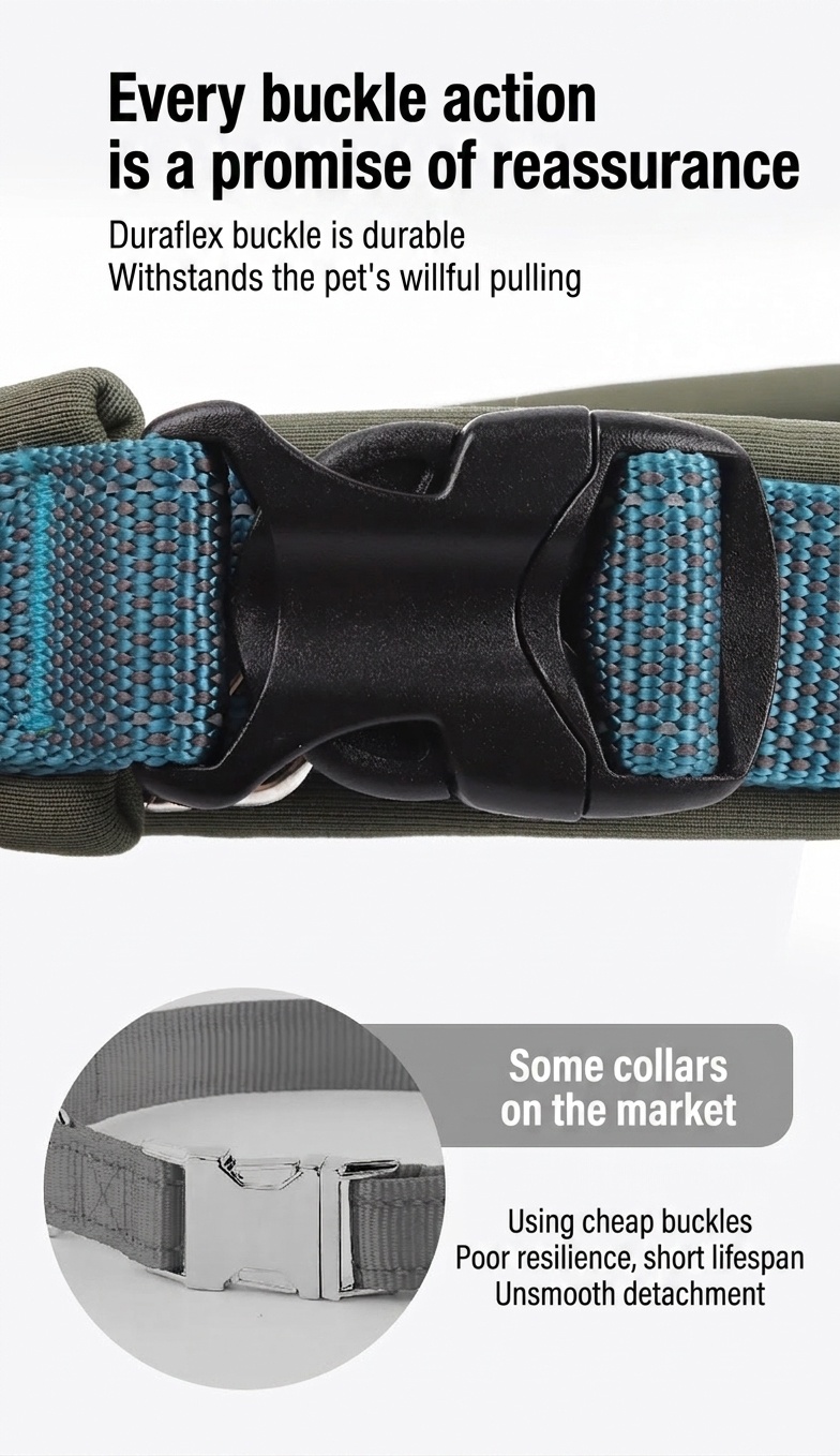 Padded Reflective Dog Collar - Adjustable & Comfortable