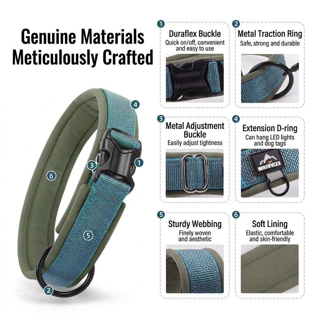 Padded Reflective Dog Collar - Adjustable & Comfortable