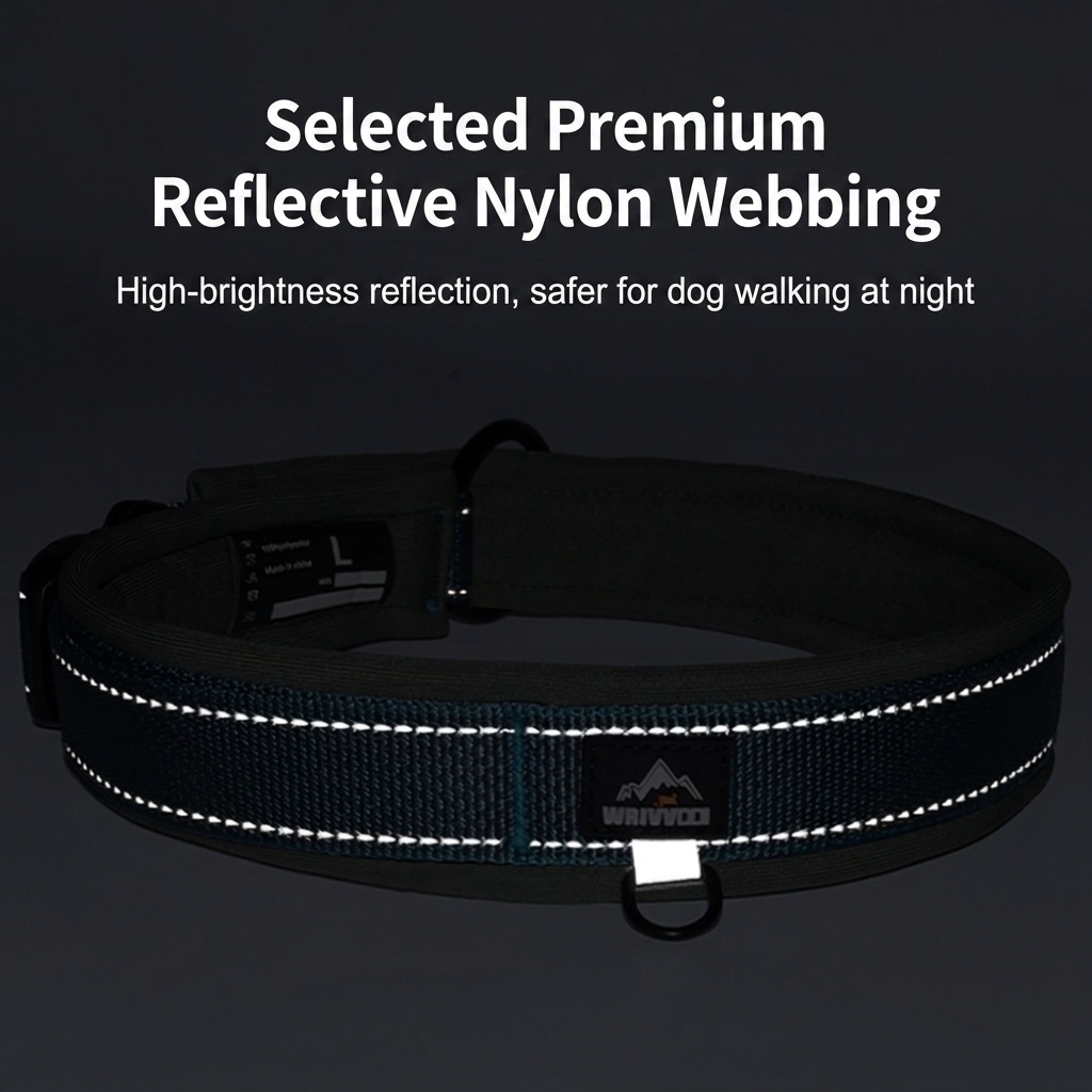 Padded Reflective Dog Collar - Adjustable & Comfortable