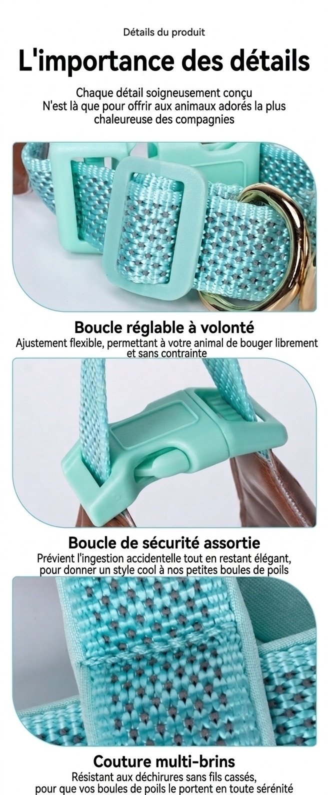Harnais réfléchissant en forme de Y pour chien - Ajustable et confortable sans traction