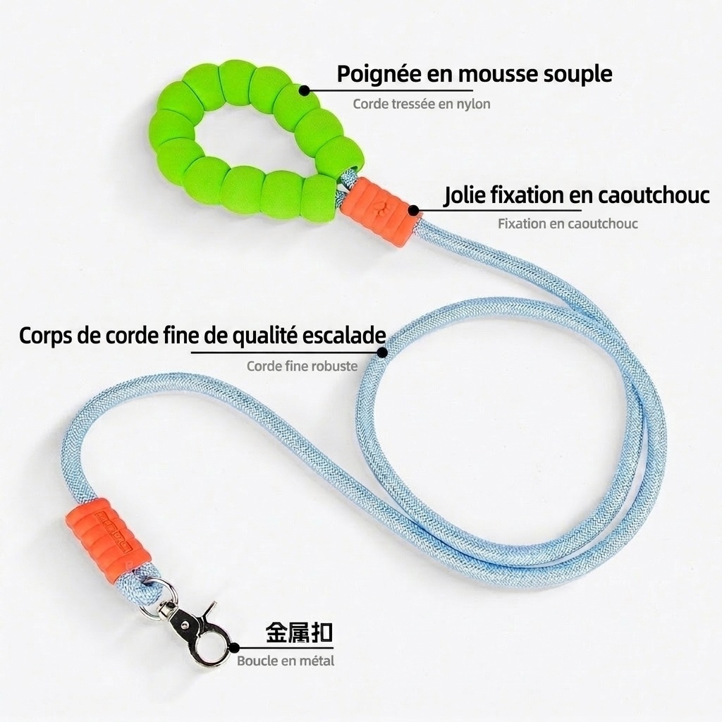 Comfort Grip Pet Leash - Durable Nylon Rope for Dogs & Cats