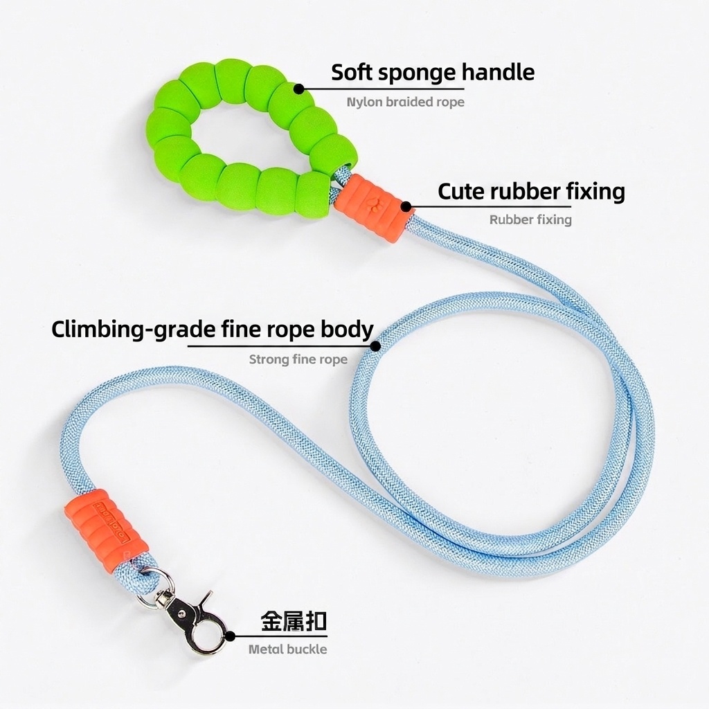 Comfort Grip Pet Leash - Durable Nylon Rope for Dogs & Cats