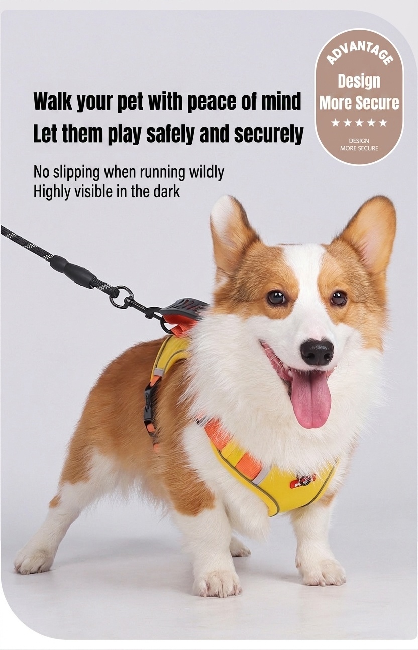 No-Pull Reflective Dog Harness with AirTag Pocket & Handle