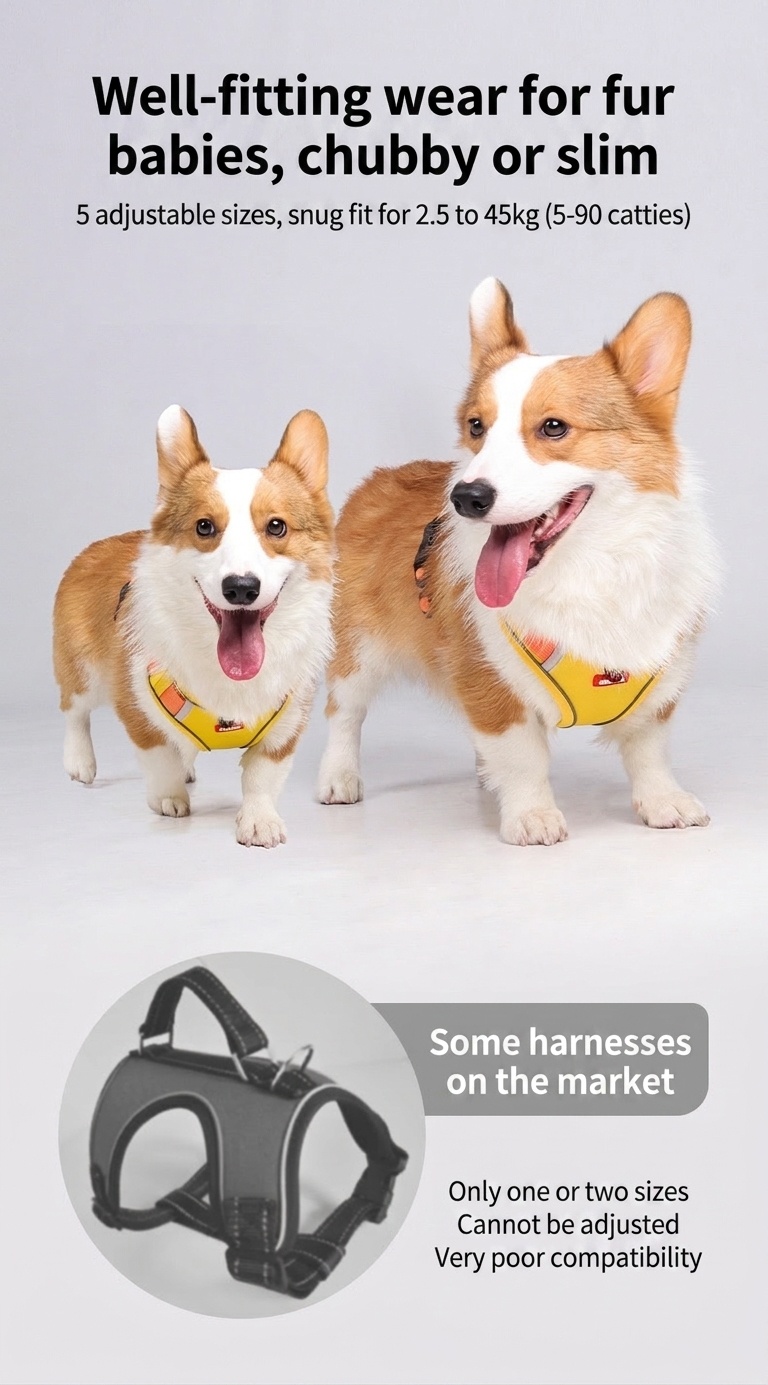No-Pull Reflective Dog Harness with AirTag Pocket & Handle