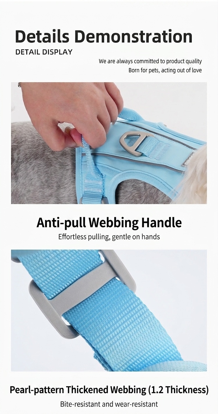 No-Pull Reflective Dog Harness Vest - Adjustable & Comfortable