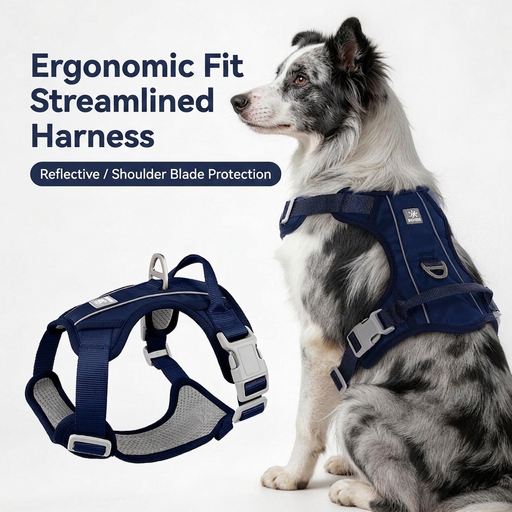 No-Pull Reflective Dog Harness Vest - Adjustable & Comfortable